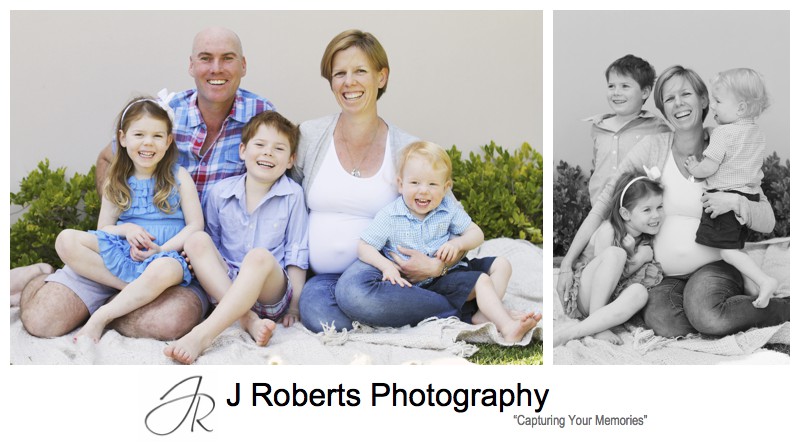 Family of 5 with a new baby on the way - pregnancy portrait photography sydney